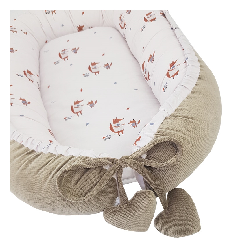 EKO - Ninho de bebé de algodão FOX 90x60 cm