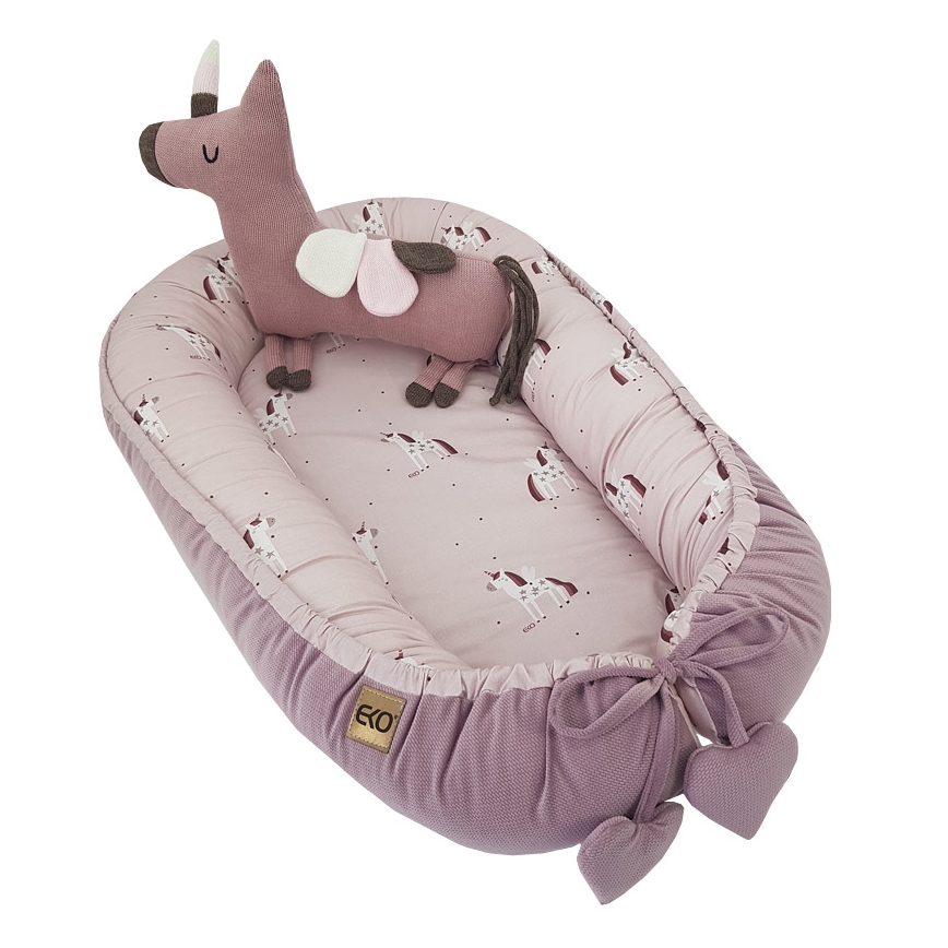 EKO - Ninho de bebé de algodão UNICORN 90x60 cm