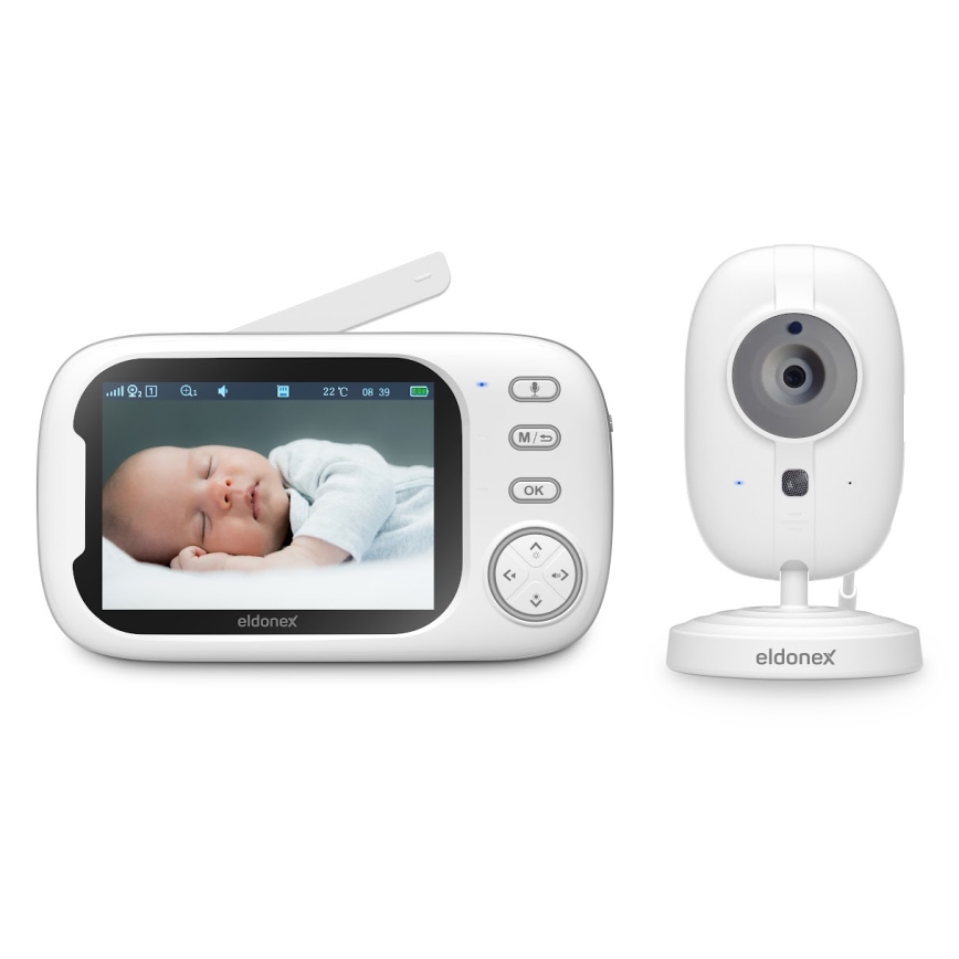 ELDONEX EBM-1010-WH - Babá eletrônica infantil com monitor 5V/2000 mAh