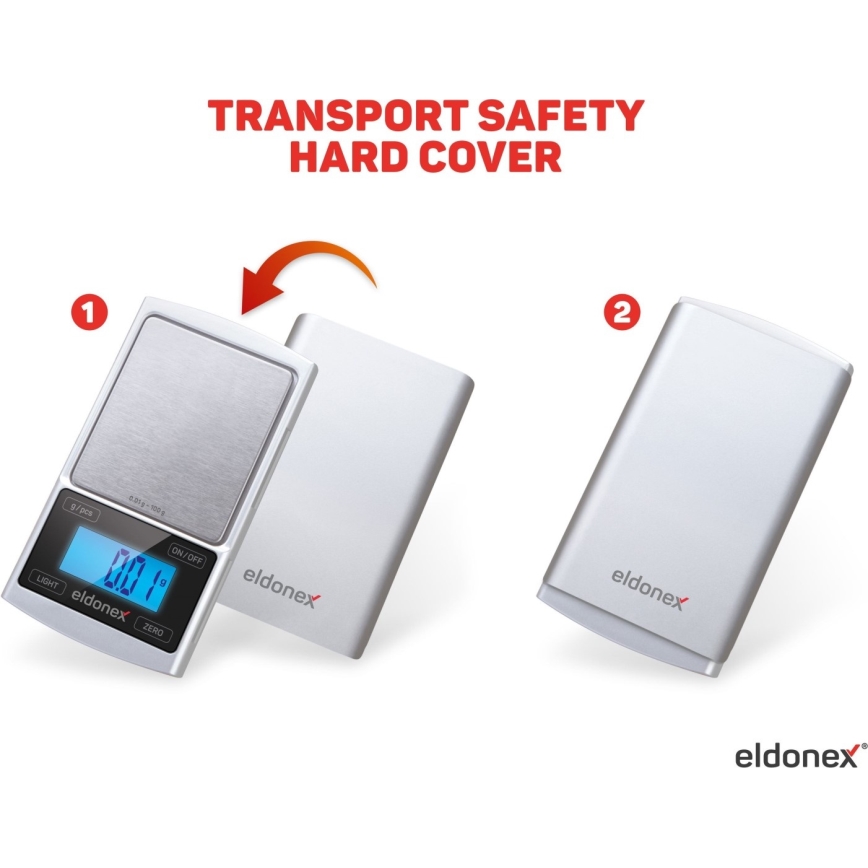 ELDONEX EKS-4040-SL - Balança de alta precisão 2xCR2032 prateado