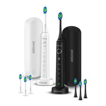 ELDONEX ETB-1010-BW - Conjunto 2x Escova de dentes sónica SonicPro DuoPack IPX7 preta + branca