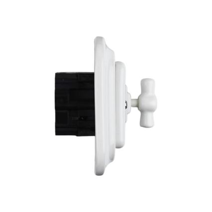 Elhard - Comando rotativo retro em cerâmica para estores com moldura, branco