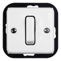 Elhard - Interruptor cerâmico retrô para escadas sem moldura n.º 6 branco