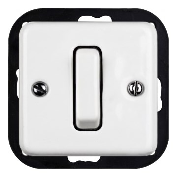 Elhard - Interruptor cerâmico retrô para escadas sem moldura n.º 6 branco