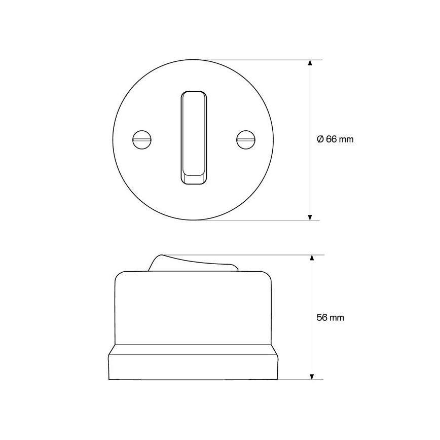Elhard - Interruptor de parede cerâmico retro para escadas n.º 6, preto