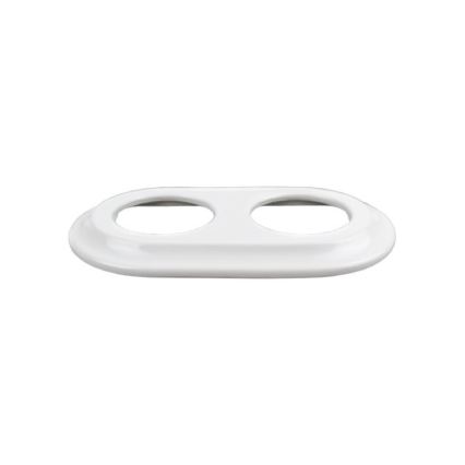 Elhard - Interruptor retro de cerâmica n.º 1 e tomada 230V com moldura SCHUKO, branco