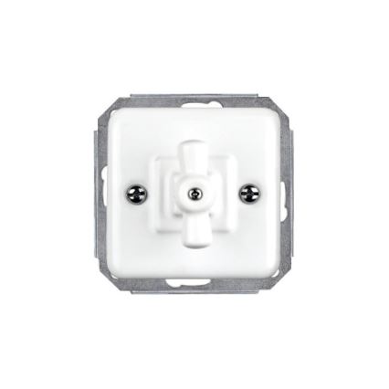 Elhard - Interruptor retro em cerâmica com moldura č. 1/0 branco