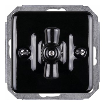 Elhard - Interruptor rotativo retro cerâmico sem moldura n.º 1/0 preto