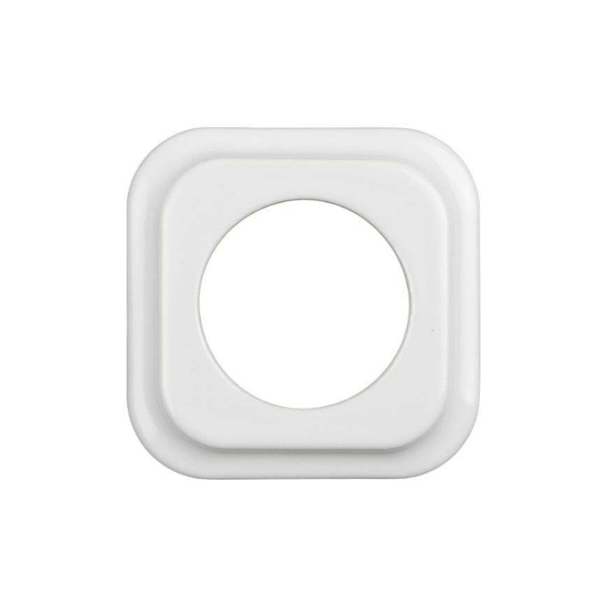 Elhard - Interruptor rotativo retro em cerâmica para escadas com moldura n.º 6, branco