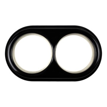 Elhard - Moldura dupla retro de cerâmica para parede, preta