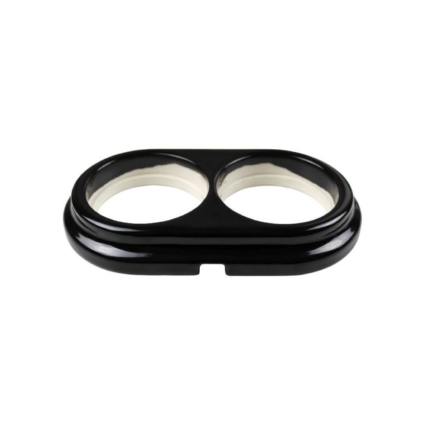 Elhard - Moldura dupla retro de cerâmica para parede, preta