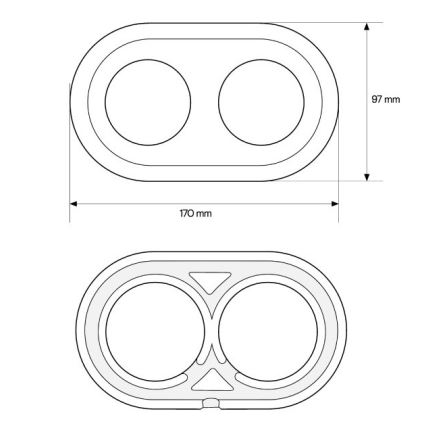 Elhard - Moldura dupla retro de cerâmica para parede, preta