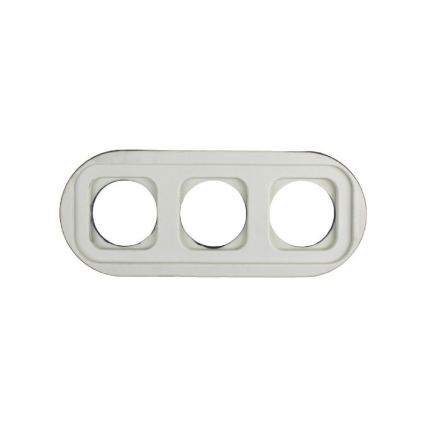 Elhard - Moldura retro de cerâmica tripla branca