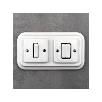 Elhard - Moldura retro dupla em cerâmica branca