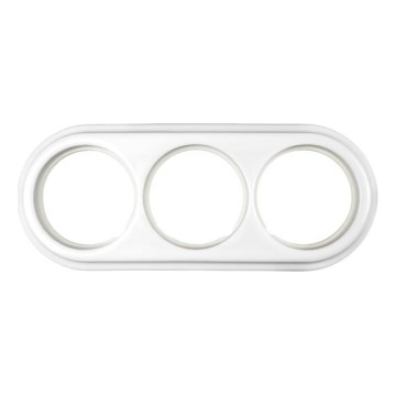 Elhard - Moldura retro tripla em cerâmica branca