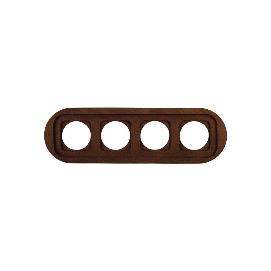 Elhard - Porta-retratos retrô de madeira para 4 fotos, acabamento em madeira escura