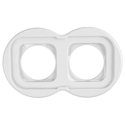 Elhard - Tomada doméstica dupla retro em cerâmica com moldura SCHUKO 230V branca