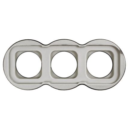 Elhard - Tomada doméstica retro de cerâmica tripla com moldura 230V preta