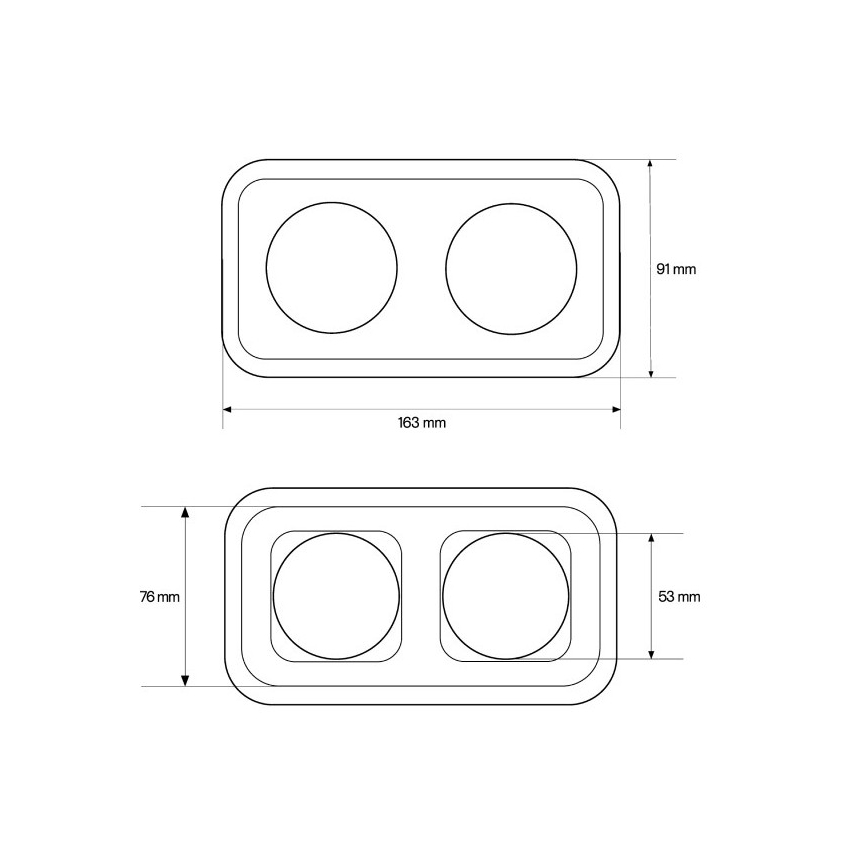 Elhard - Tomada doméstica retro dupla em cerâmica com moldura SCHUKO 230V branca