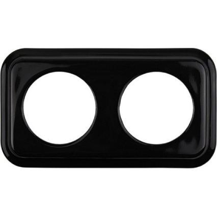 Elhard - Tomada dupla retro em cerâmica para uso doméstico com moldura 230V preta