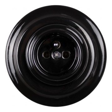 Elhard - Tomada retro de cerâmica para uso doméstico com moldura 230V preta