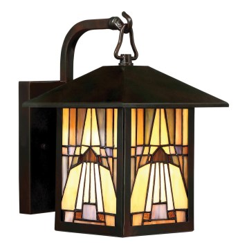 Elstead - Aplique de parede exterior Tiffany INGLENOOK 1xE27/60W/230V IP44