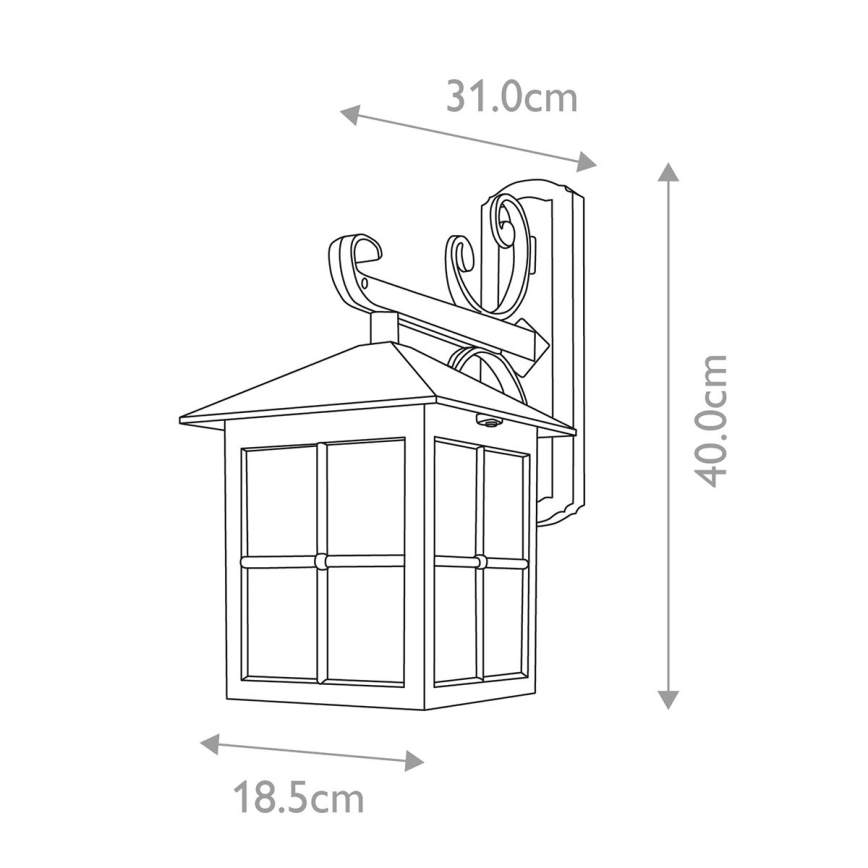 Elstead BL19-BLACK - Iluminação de parede exterior WINCHESTER 1xE27/100W/230V IP43