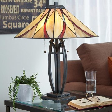 Elstead - Candeeiro de mesa Tiffany ASHEVILLE 2xE27/60W/230V