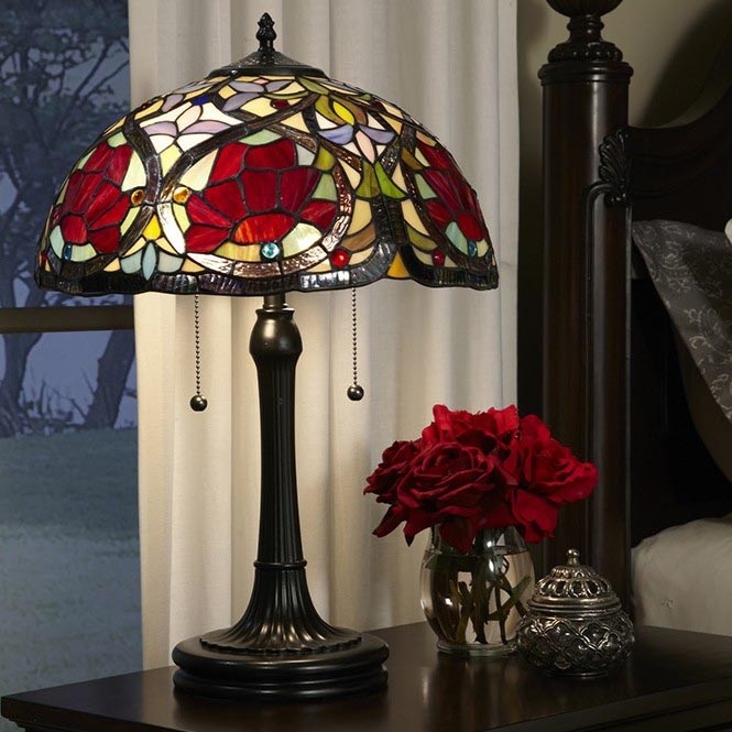 Elstead - Candeeiro de mesa Tiffany LARISSA 2xE27/60W/230V