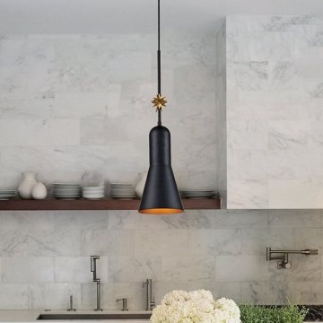 Elstead - Candeeiro suspenso ETOILE 1xE27/60W/230V diâmetro 17,8 cm preto