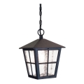 Elstead - Candelabro suspenso exterior CANTERBURY 1xE27/100W/230V IP43 preto