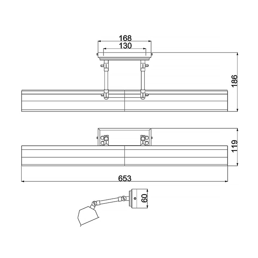 Elstead - Aplique para quadros CHAWTON 4xE14/40W/230V bronze