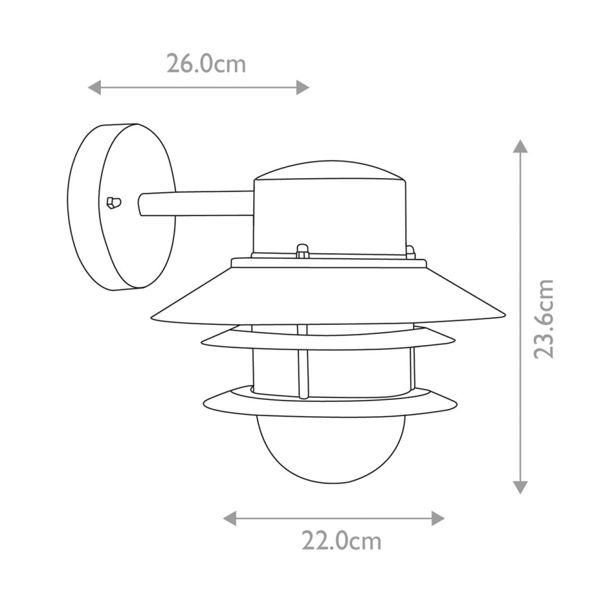 Elstead - Aplique de parede exterior COPENHAGEN 1xE27/60W/230V IP44