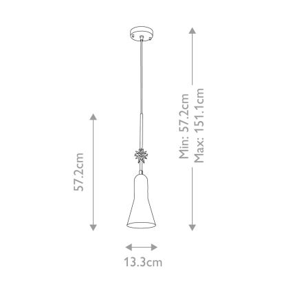 Elstead - Candeeiro suspenso ETOILE 1xE27/60W/230V diâmetro 13,3 cm preto