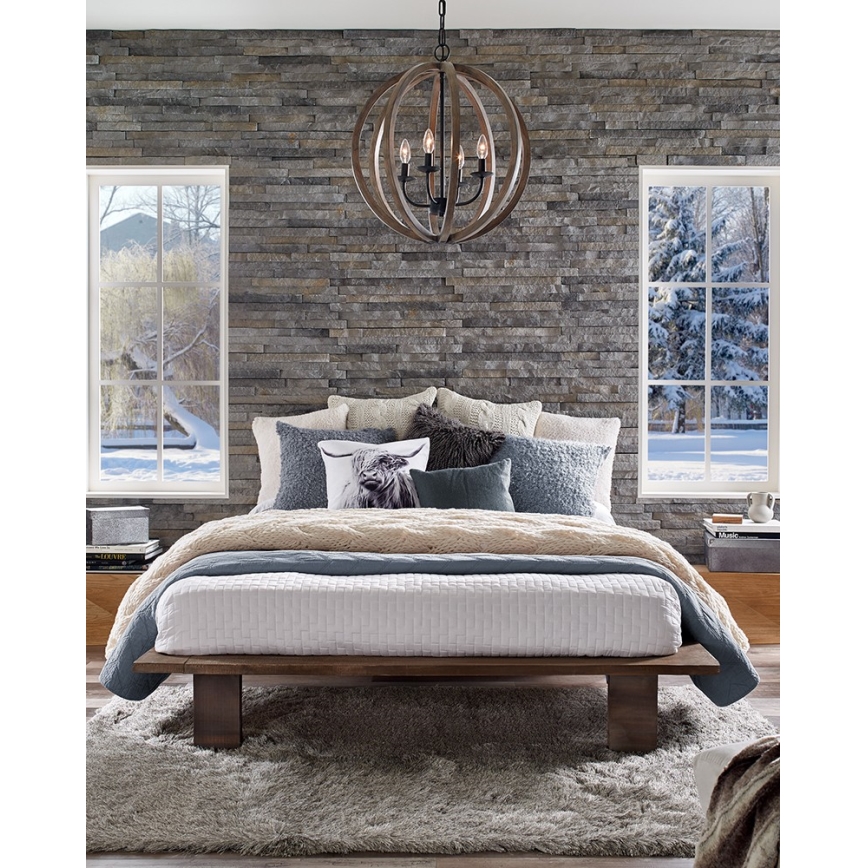 Elstead FE-ALLIER-4P-WW - Candelabro suspenso ALLIER 4xE14/60W/230V carvalho