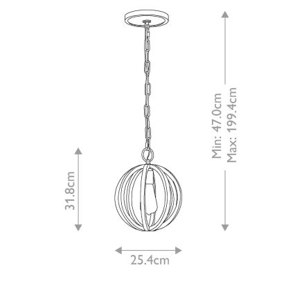 Elstead FE-ALLIER-P-WW - Candelabro suspenso ALLIER 1xE27/60W/230V carvalho
