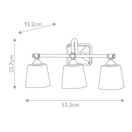 Elstead FE-CONCORD3-BATH - Iluminação de parede de casa de banho LED CONCORD 3xG9/3W/230V IP44