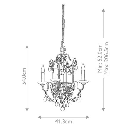Elstead FE-GIANNA4 - Candelabro suspenso de cristal GIANNA 4xE14/60W/230V