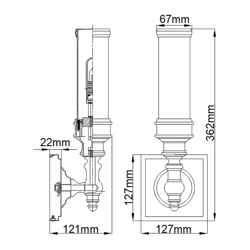 Elstead FE-PAYN-OR1-BATH - Iluminação de parede de casa de banho LED PAYNE 1xG9/3W/230V IP44