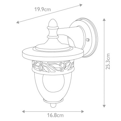 Elstead GZH-BF2 - Iluminação de parede exterior BURFORD 1xE27/60W/230V IP44