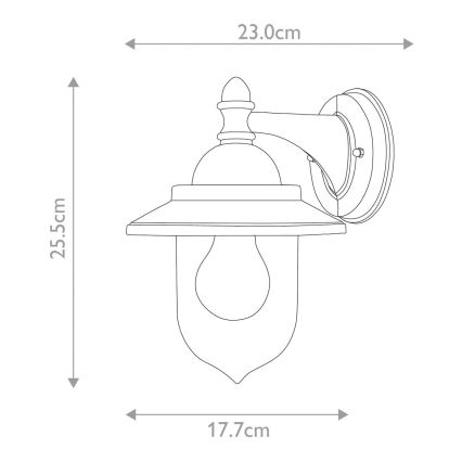 Elstead GZH-SDN2 - Iluminação parede exterior SANDOWN 1xE27/60W/230V IP44