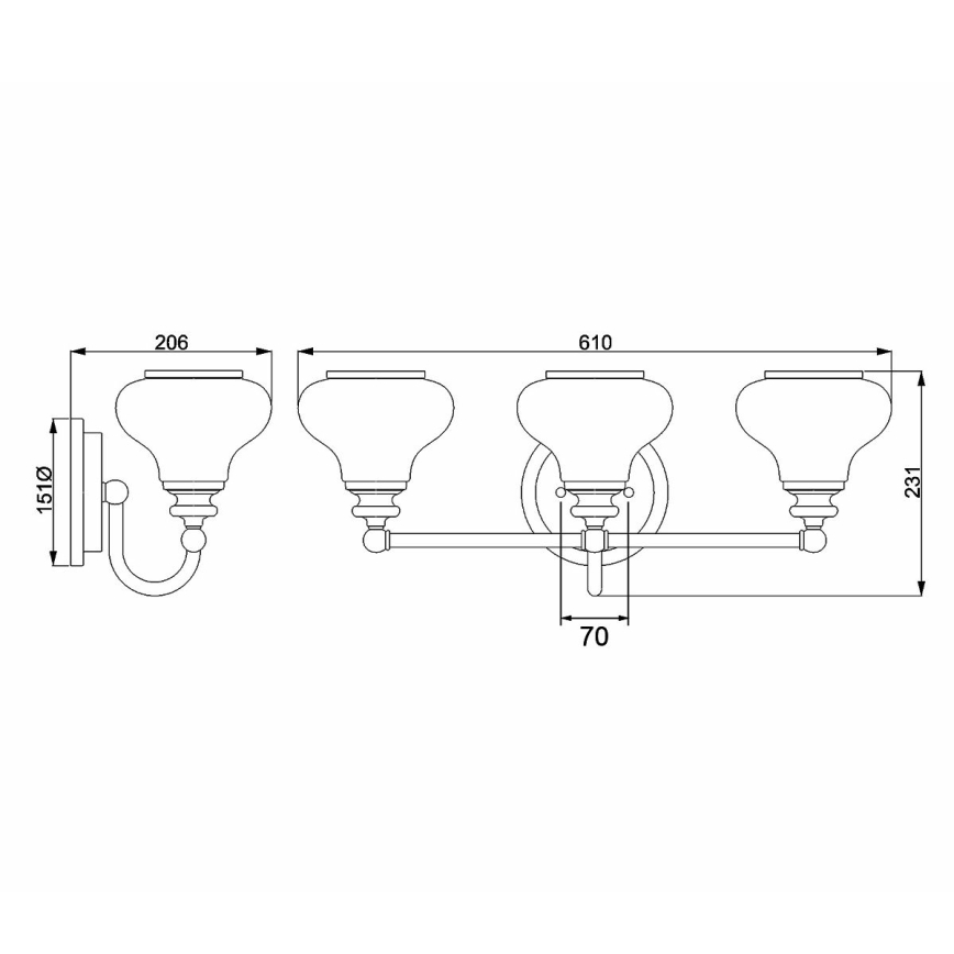 Elstead - Iluminação de parede de casa de banho LED AINSLEY 3xG9/3W/230V IP44