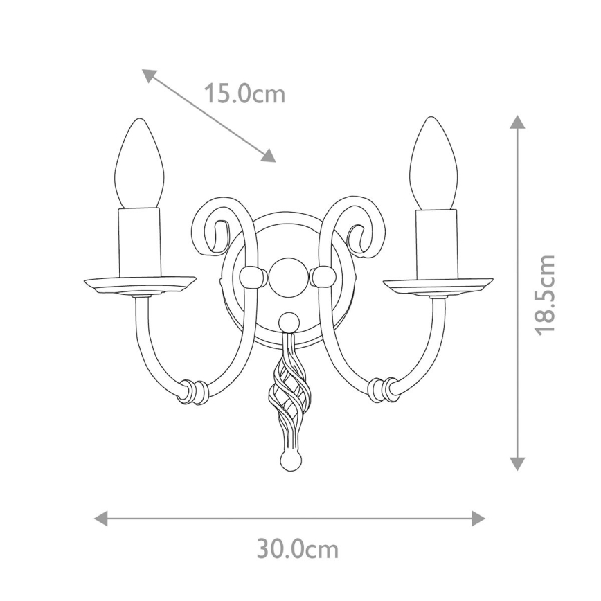 Elstead - Iluminação de parede ARTISAN 2xE14/60W/230V dourado