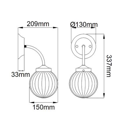Elstead - Iluminação de parede COSMOS 1xE14/60W/230V branco/latão