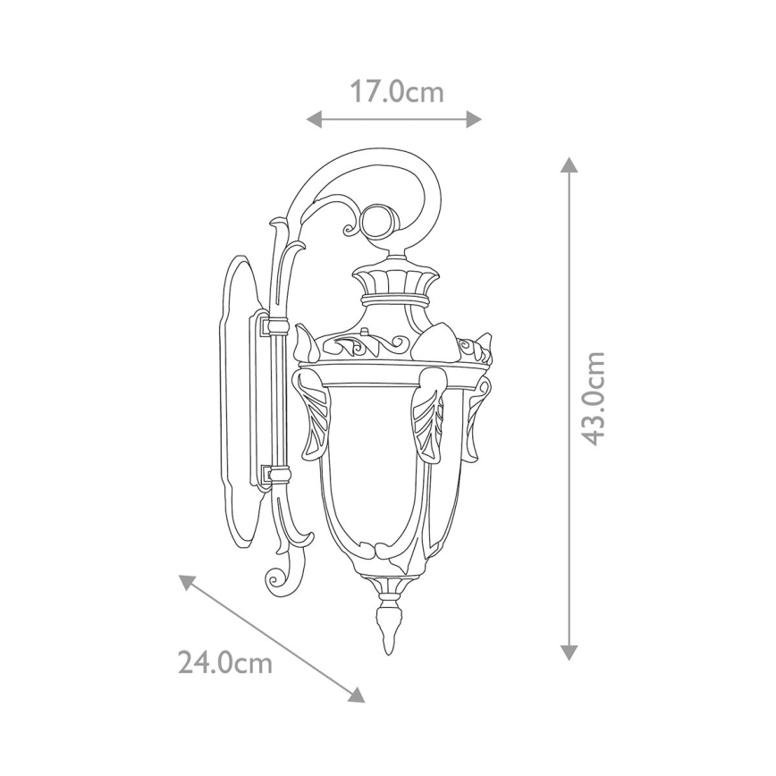 Elstead - Iluminação de parede exterior PHILADELPHIA 1xE27/100W/230V IP44