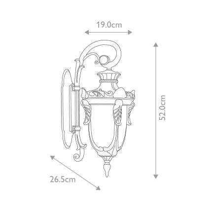 Elstead - Iluminação de parede exterior PHILADELPHIA 1xE27/100W/230V IP44 preto