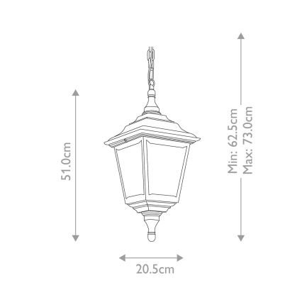Elstead KERRY-CHAIN - Candelabro exterior KERRY 1xE27/100W/230V IP44