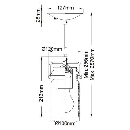 Elstead KL-BRINLEY-MP-OZ - Candelabro suspenso BRINLEY 1xE27/60W/230V antracite