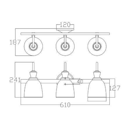 Elstead KL-CORA3-BATH - Iluminação de parede de casa de banho LED CORA 3xG9/3W/230V IP44