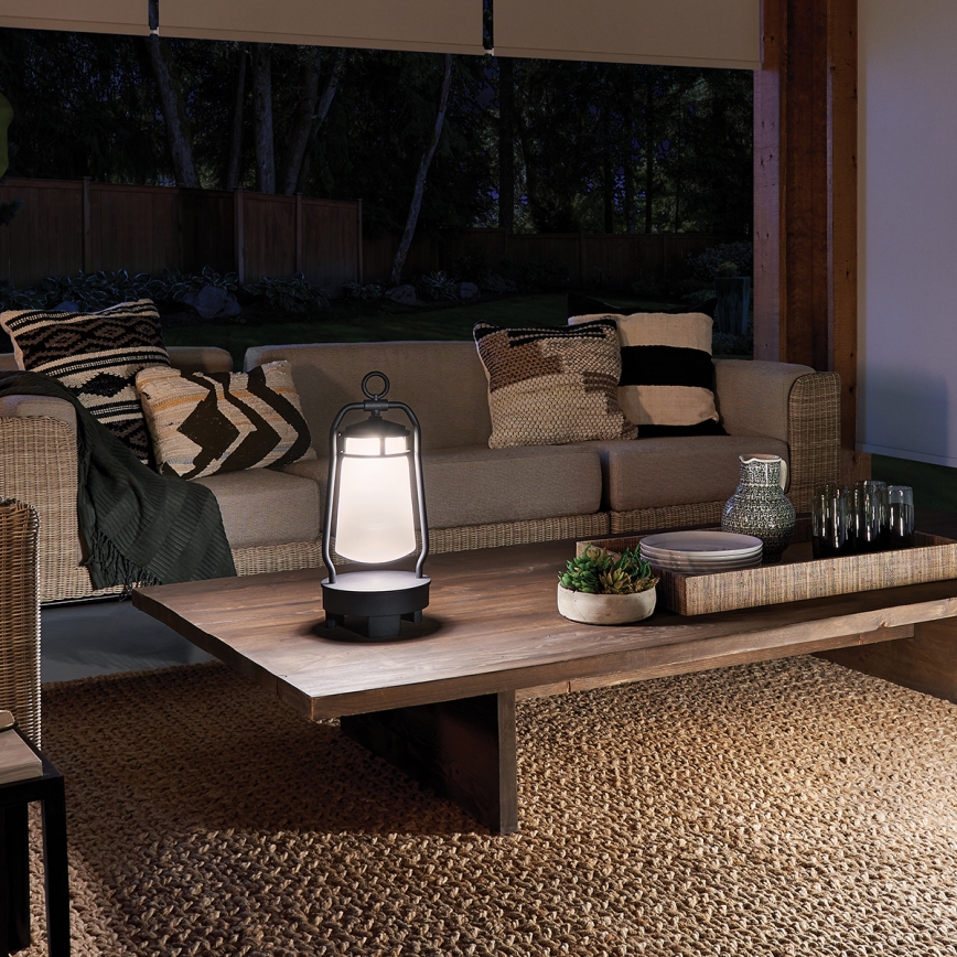 Elstead - Candeeiro exterior com coluna LYNDON 3W/230V IP44 8800 mAh